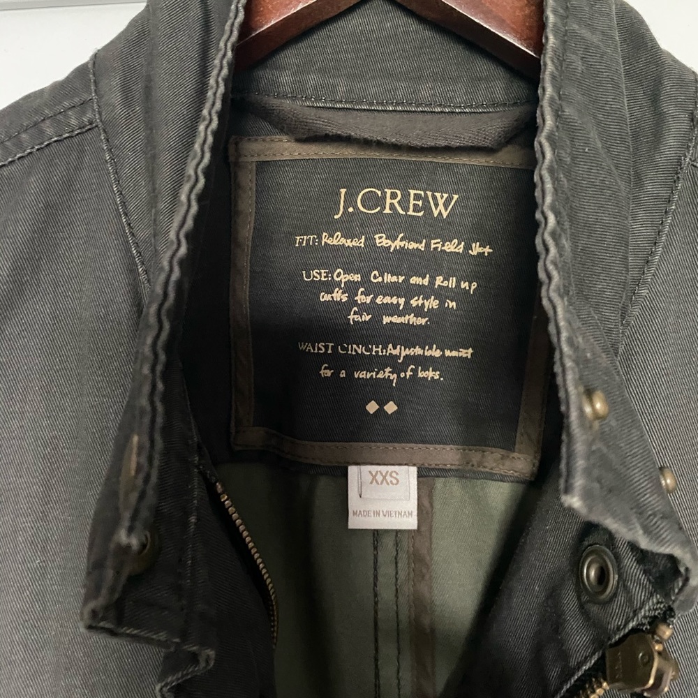 Army green j crew jacket